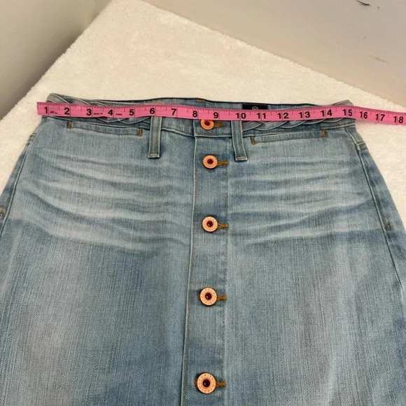 AG ADRIANO GOLDSCHMIED womens Lula braided light wash denim pencil skirt - Picture 10 of 12